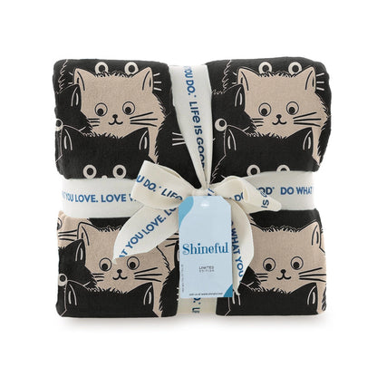 Shineful Fleece Blanket Cute Cats