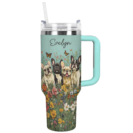 Shineful Tumbler Personalisiert Entzückende Französische Bulldoggen