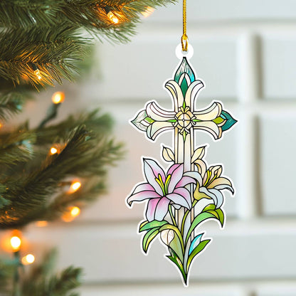 Shineful 2D Acrylic Ornament Faith & Lilies Stained