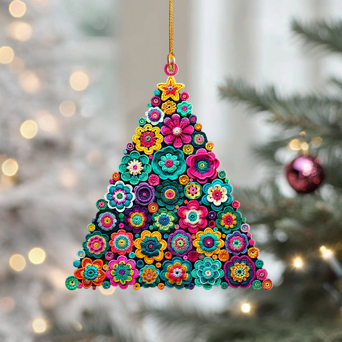 Shineful 2D Acrylic Ornament Crochet Christmas Tree