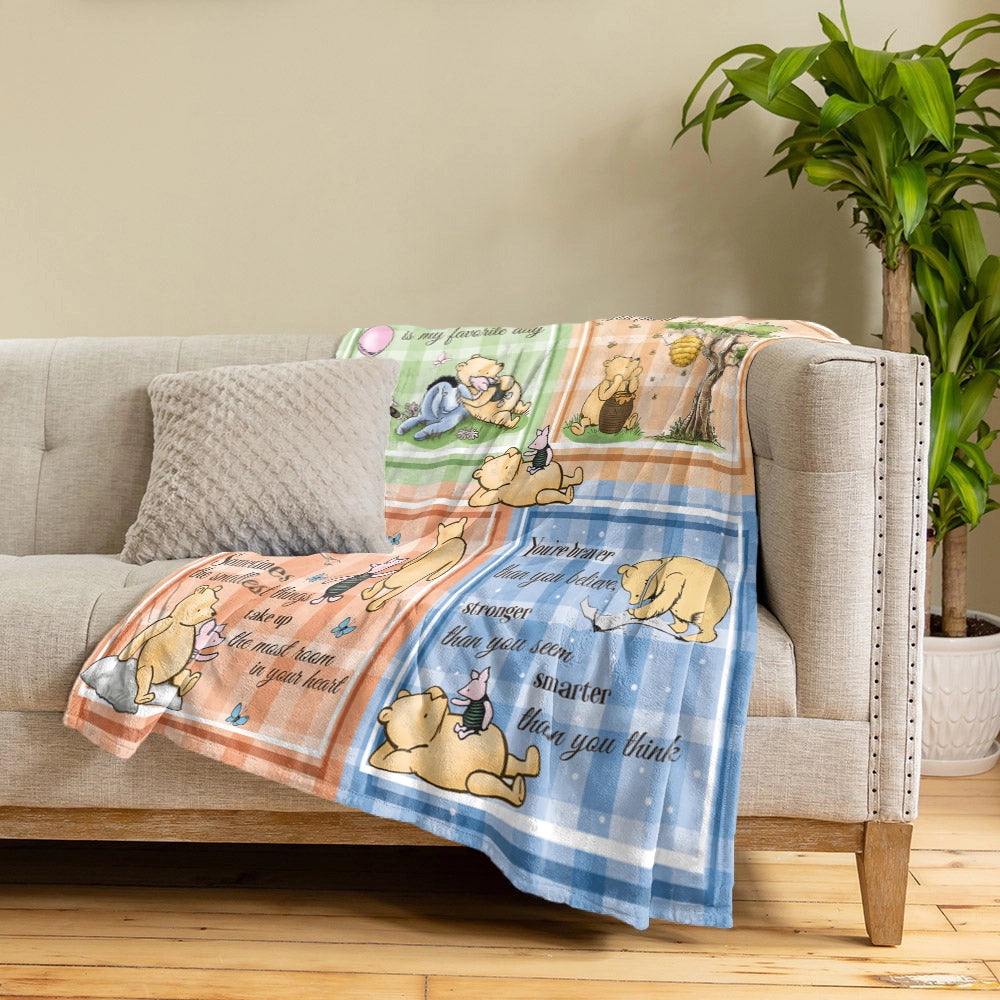 Shineful Fleece Blanket Winnie the Pooh Patchwork Bliss