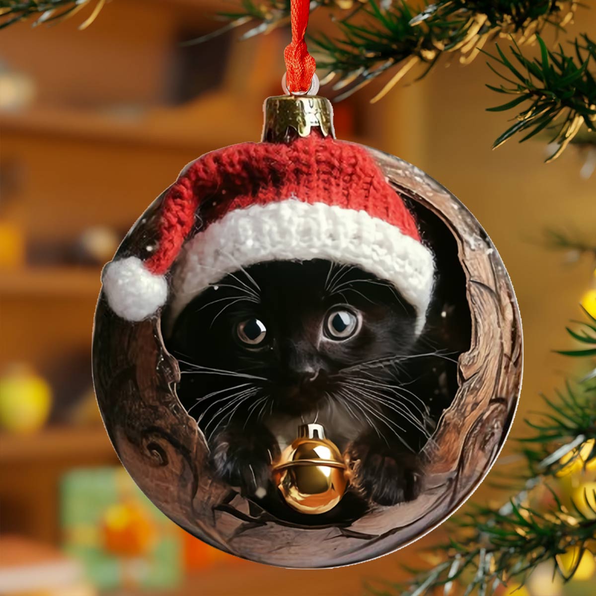 Shineful Acrylic Ornament Kitty Christmas