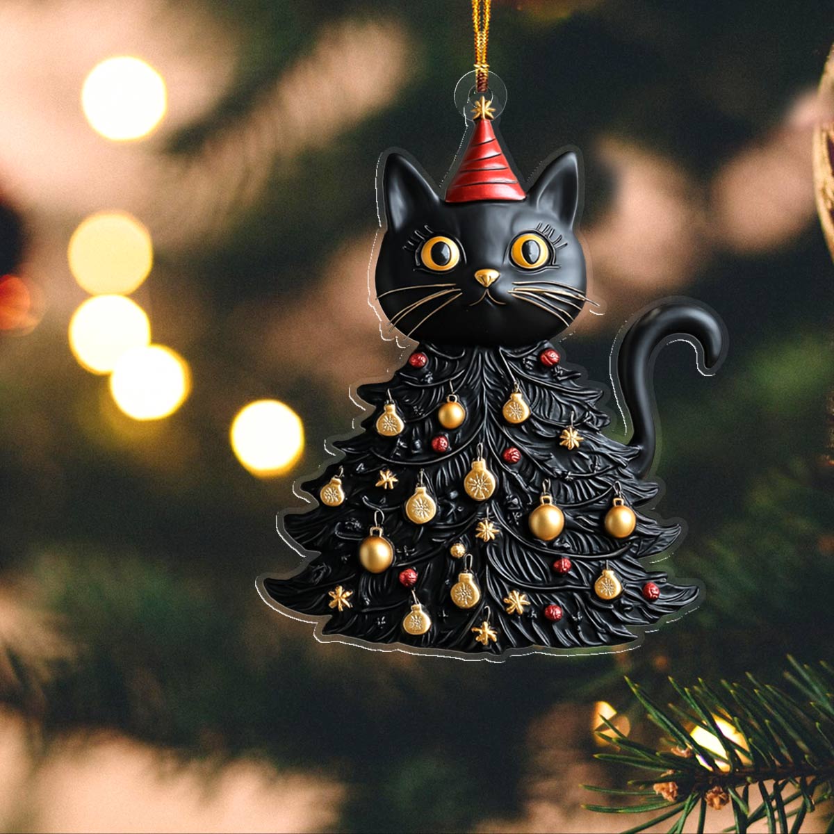 Shineful 2D Acrylic Ornament Cute Black Cat