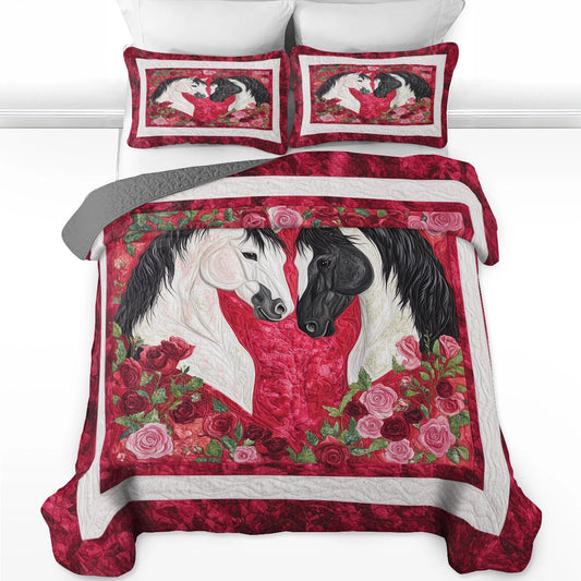 Shineful All Season Quilt 3-Piece Set Heartfelt Harmony Horse