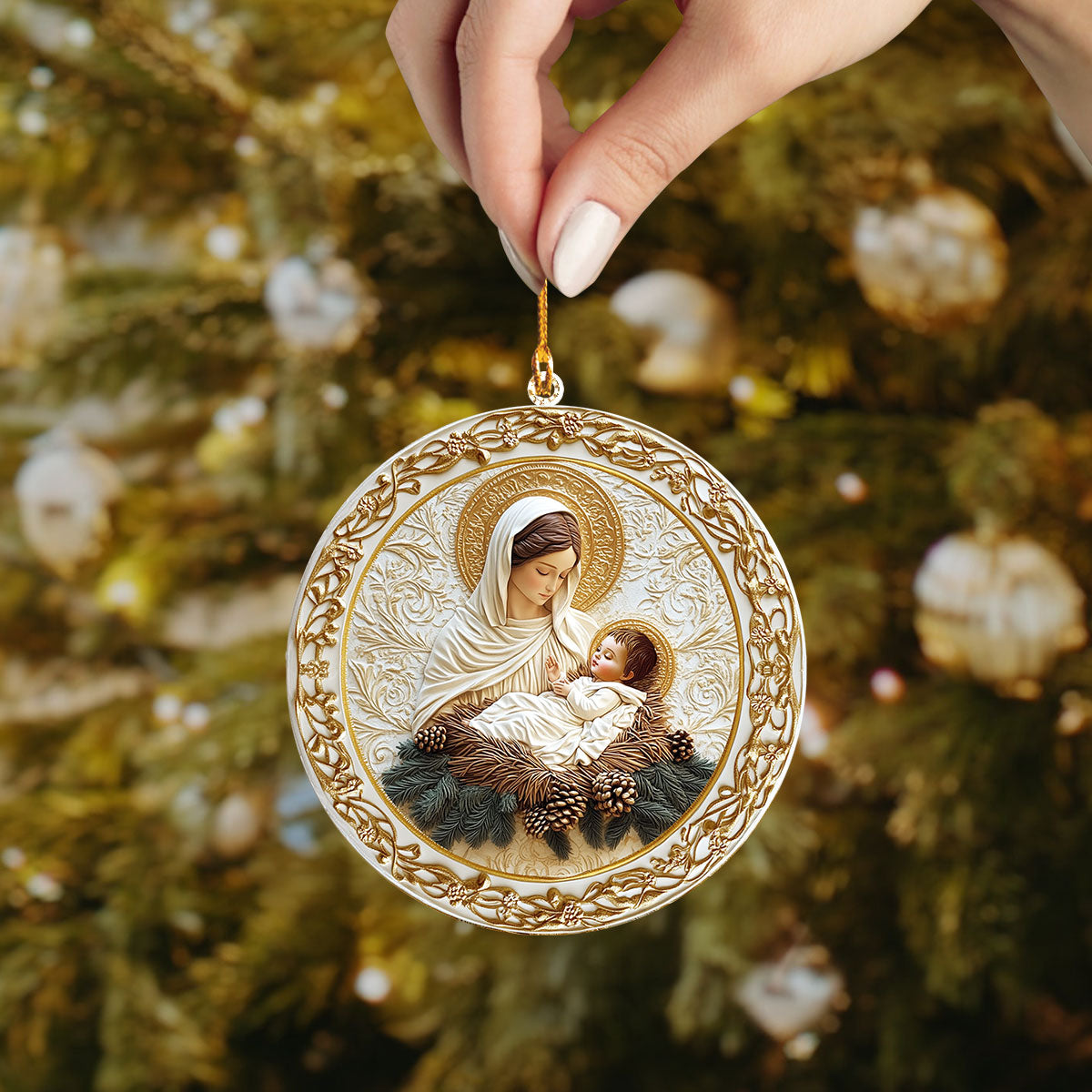 Shineful 2D Acrylic Ornament - Mother’s Embrace: Mary & Jesus