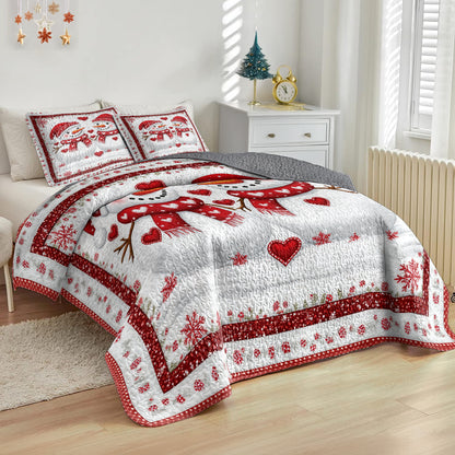 Shineful All Season Quilt 3-Piece Set Frosty Love