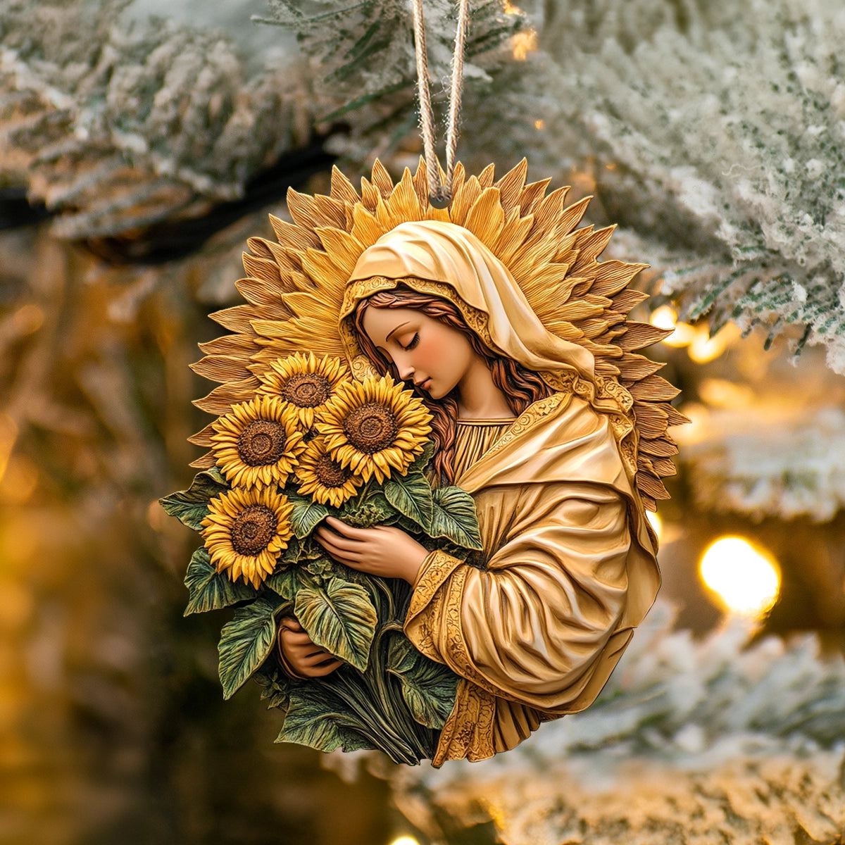 Shineful 2D Acrylic Ornament Madonna With Sunflowers