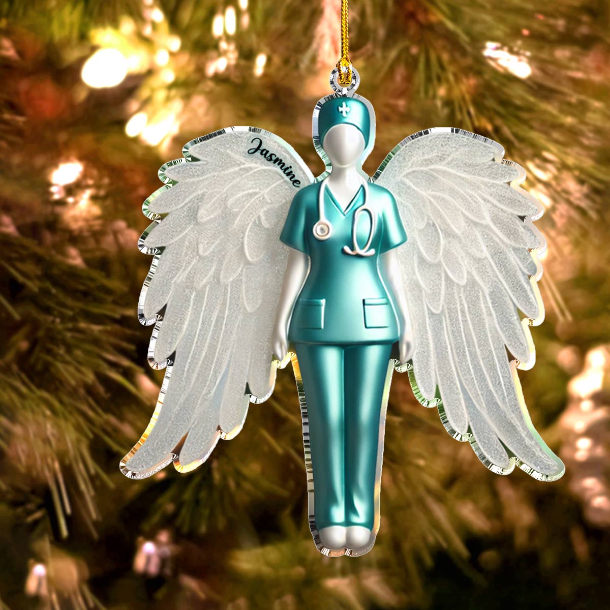 Shineful 2D Acrylic Ornament Personalized Nurses Are Angels With Invisible Wings