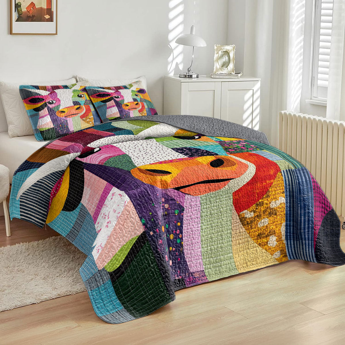 Shineful All Season Quilt 3-Piece Set Moo-velous Dreams