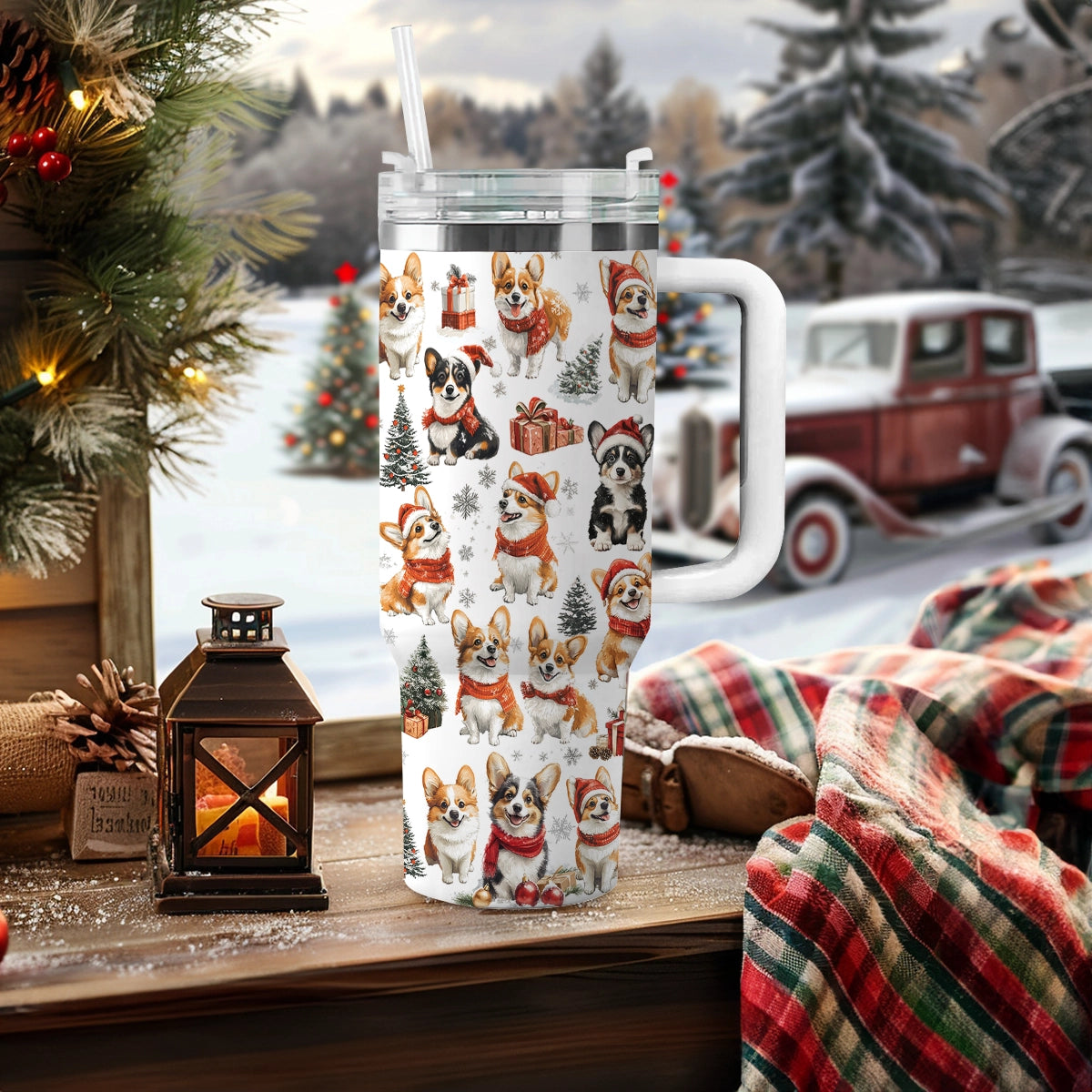 Shineful Tumbler Christmas Delight Corgis