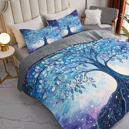 Shineful All Season Quilt 3-Piece Set - Celestial Tree of Life