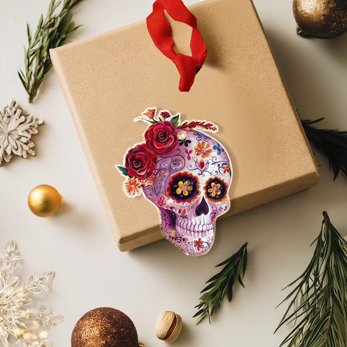 Shineful Acrylic Ornament Gorgeous Sugar Skull Lovely