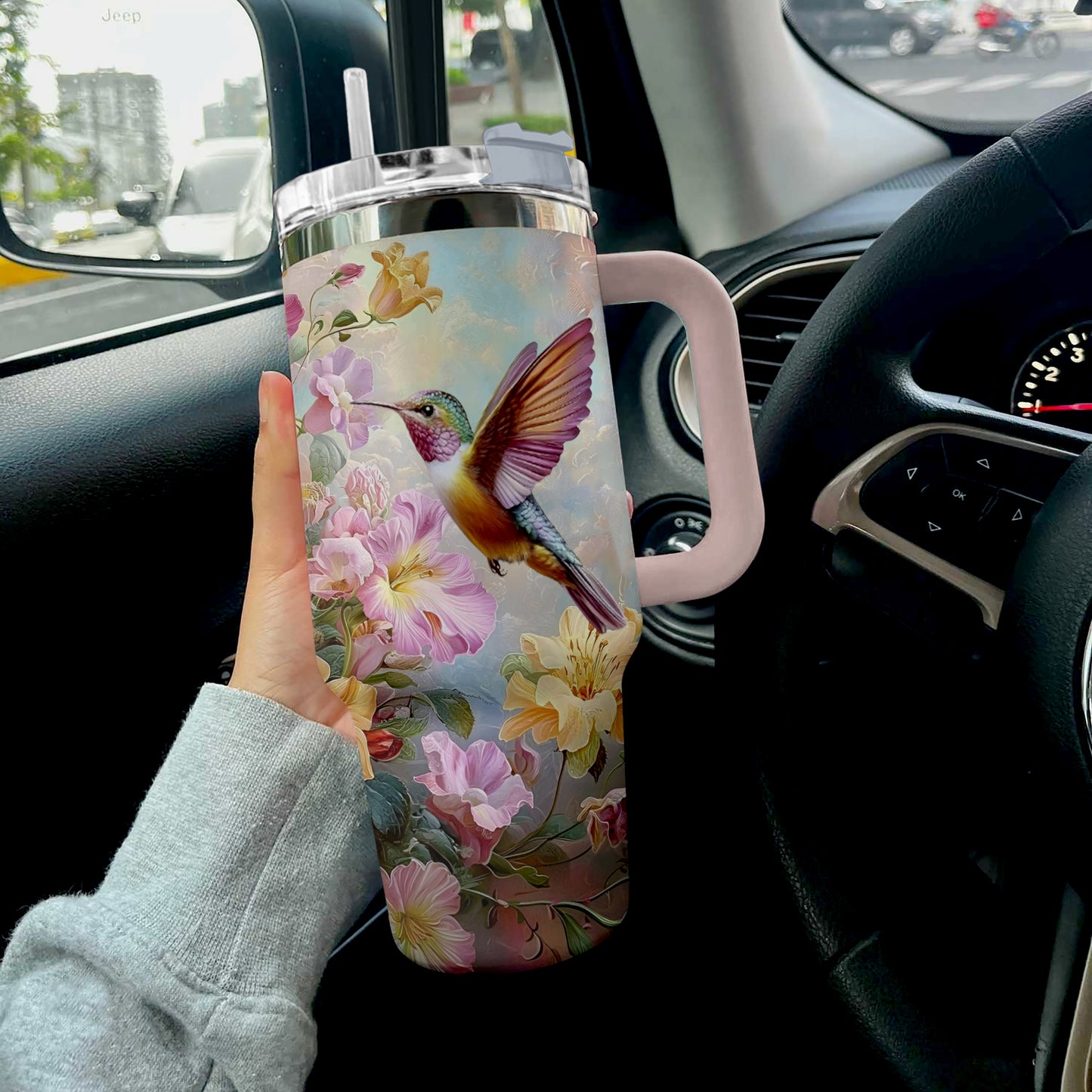 Shineful Tumbler Hummingbird Floral Dream