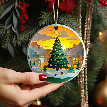 Shineful 2D Acrylic Ornament Festive Village