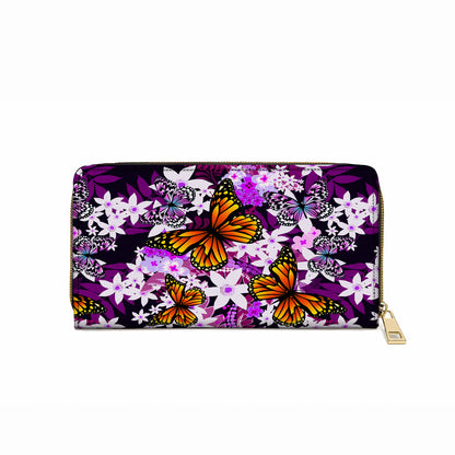 Shineful Leather Clutch Purse With Wristlet Strap Handle Monarch And Milkweed