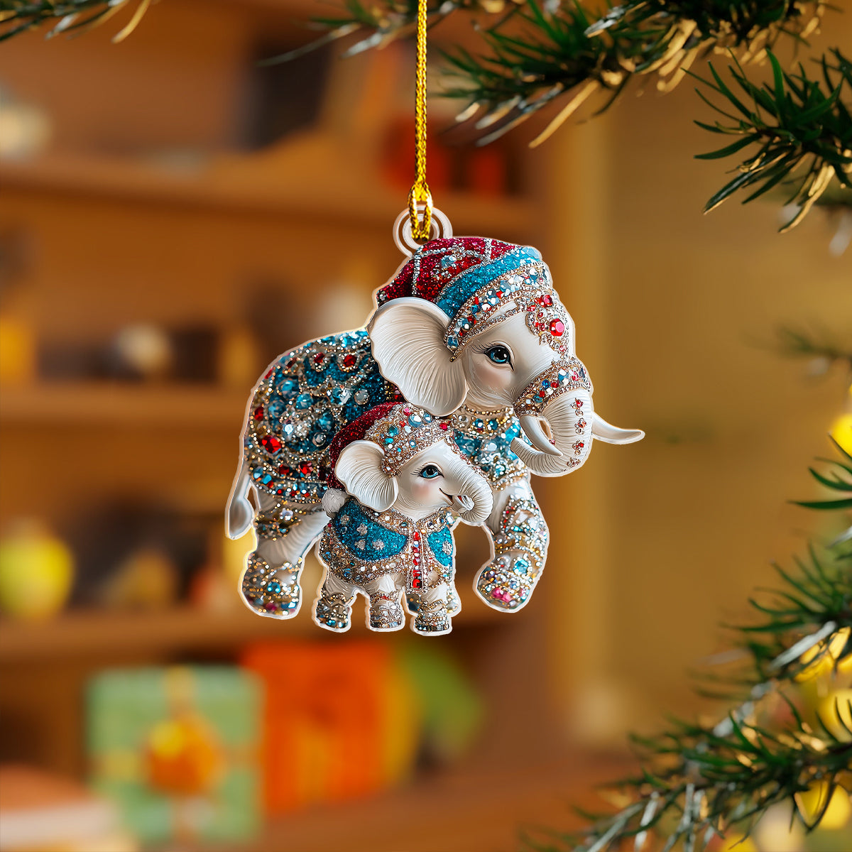 Shineful 2D Acrylic Ornament Twinkling Cheerful Elephant