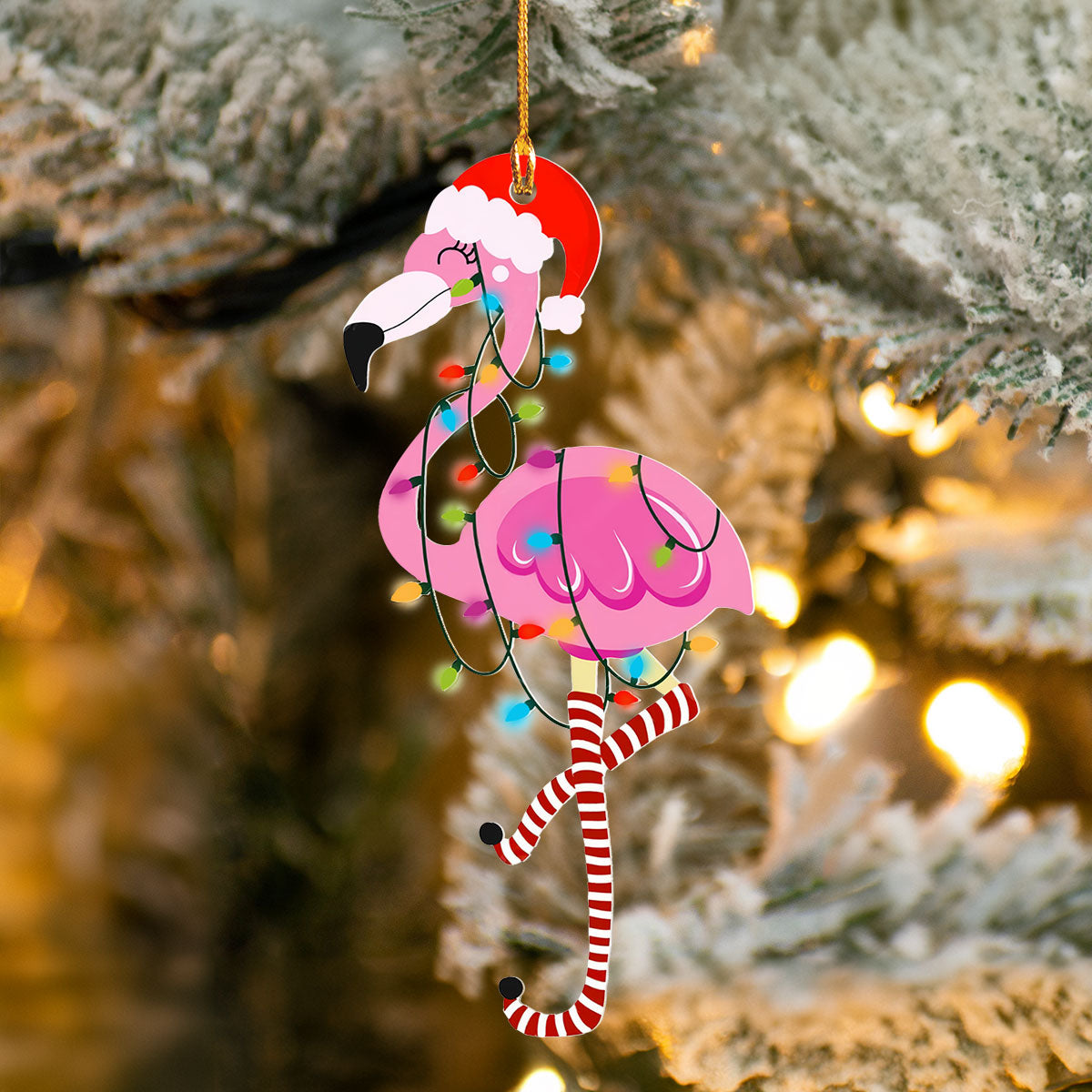 Shineful 2D Acrylic Ornament Cheerful Flamingo