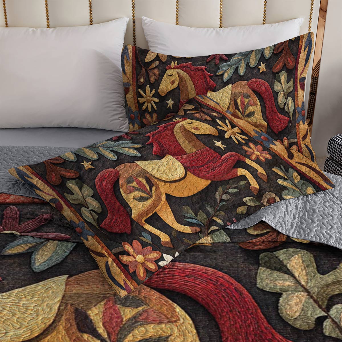 Shineful All Season Quilt 3-Piece Set Floral Steed