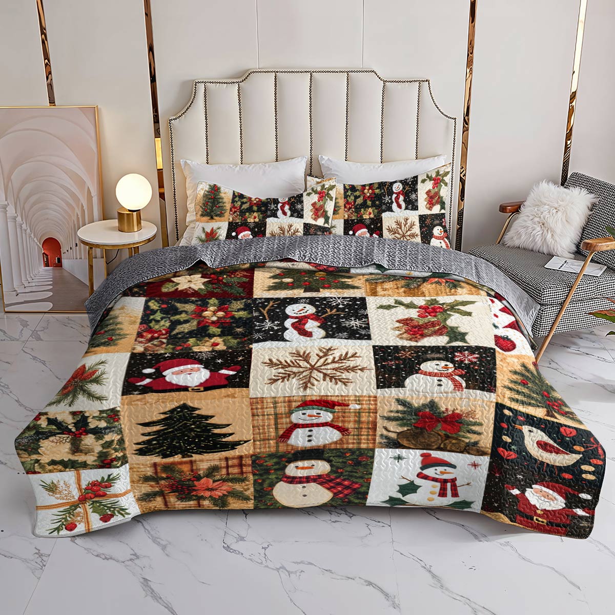 Shineful All Season Quilt 3-Piece Set Homey Christmas