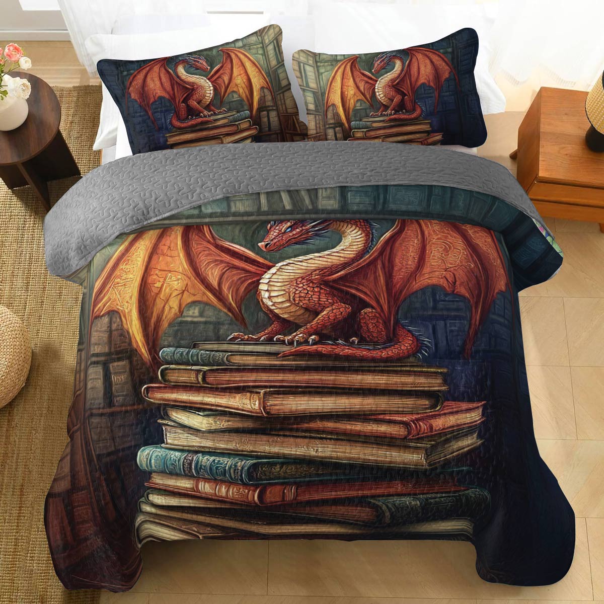 Shineful All Season Quilt 3-Piece Set Dragon's Tale