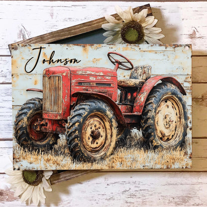 Shineful 2D Metal Sign Personalized Rustic Tractor