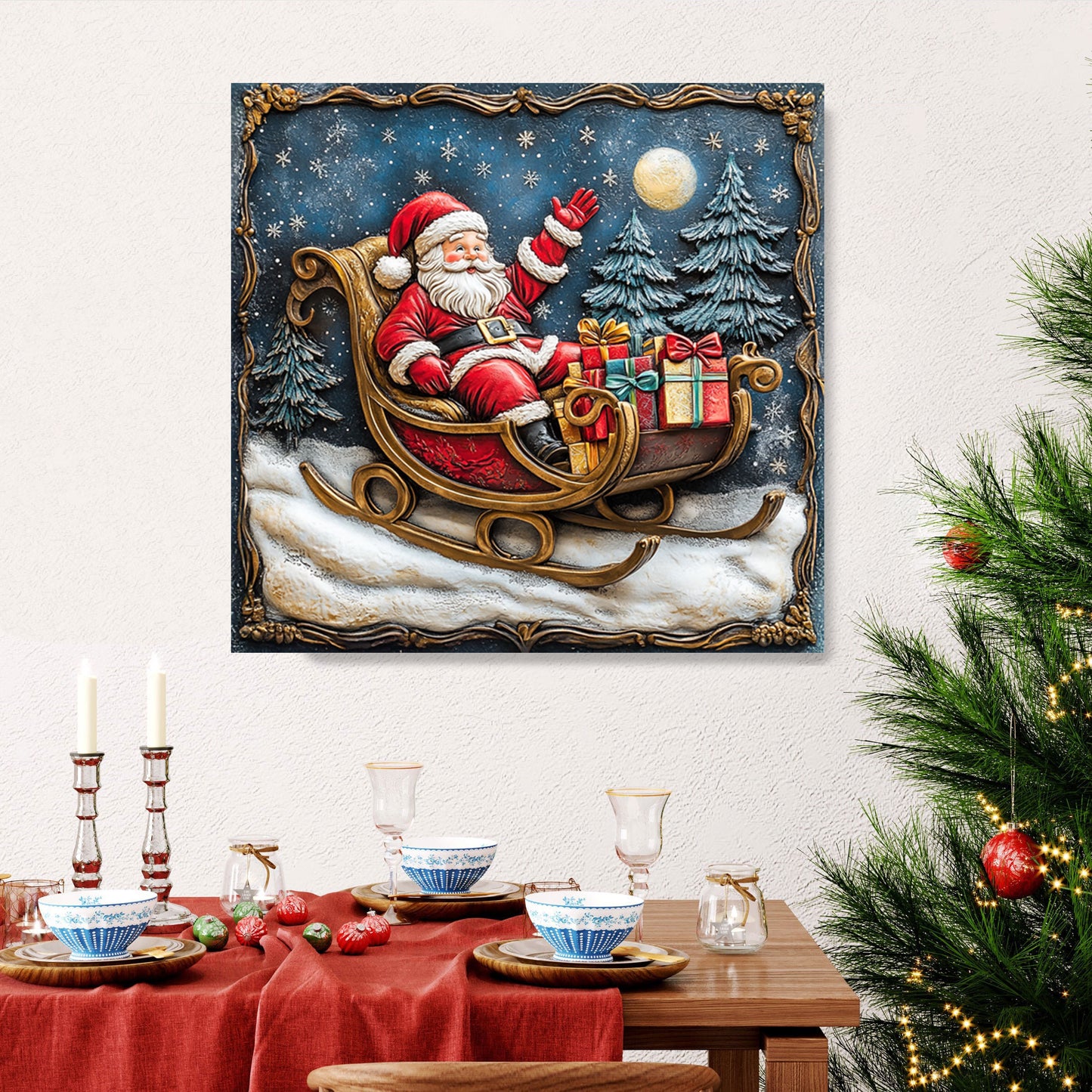 Shineful 2D Metal Sign Santa Claus's Presents