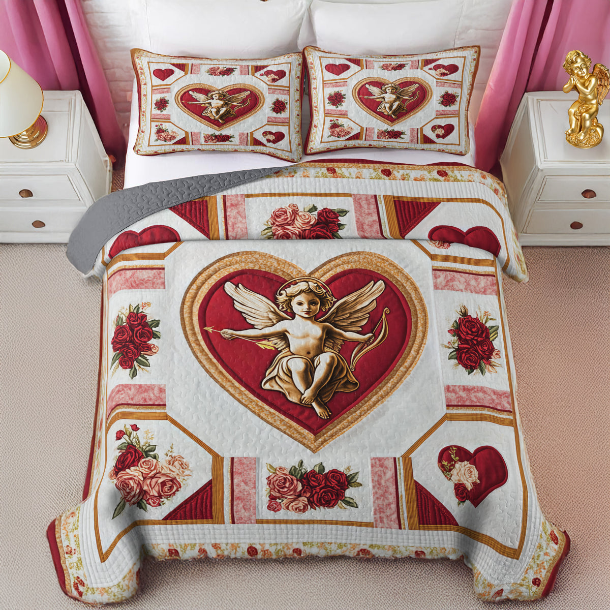 Shineful All Season Quilt 3-Piece Set Enchanted Love God