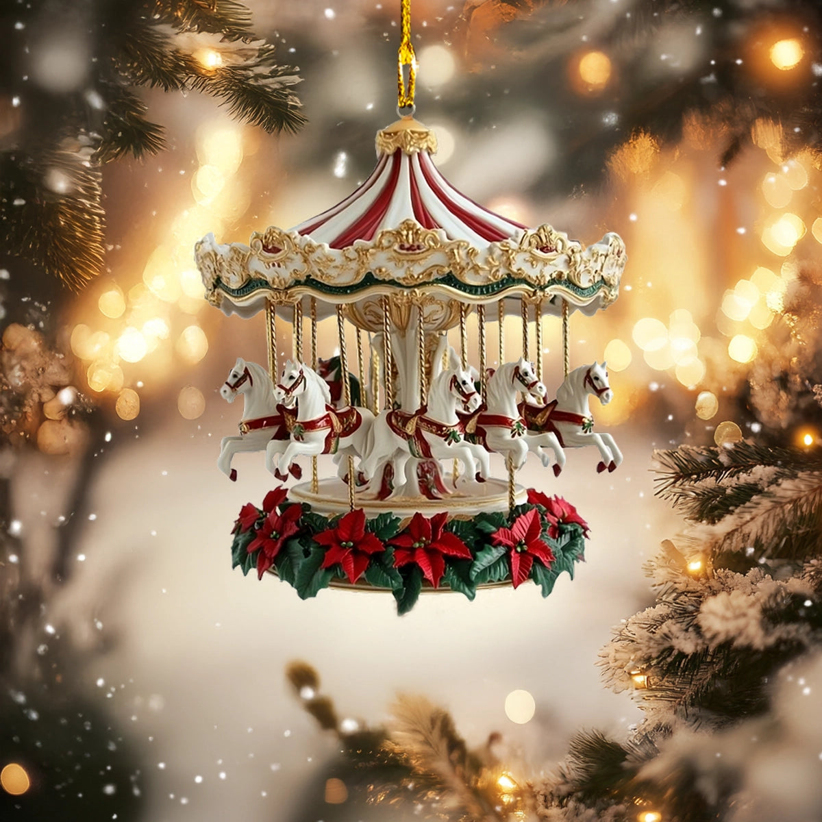 Shineful 2D Acrylic Ornament - Enchanted Christmas Carousel