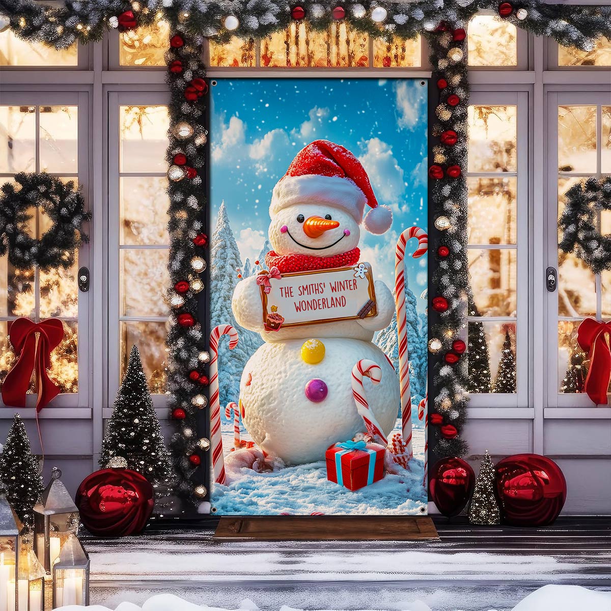 Shineful Door Cover - Personalized Winter Wonderland