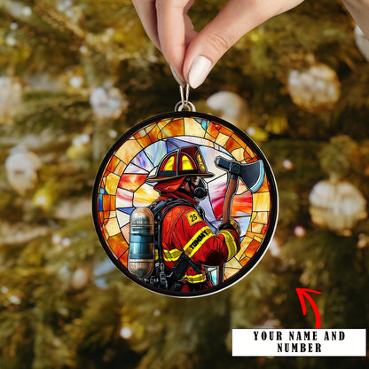 Shineful Acrylic Ornament Personalized Firefighter Tribute