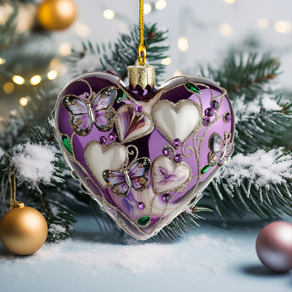 Shineful 2D Acrylic Ornament Beautiful Butterfly Heart