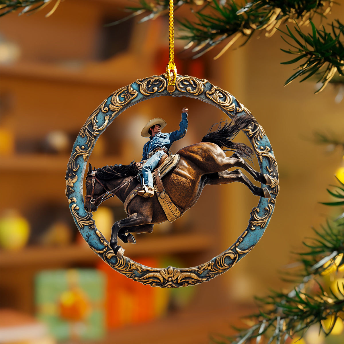 Shineful 2D Acrylic Ornament Rodeo Scene