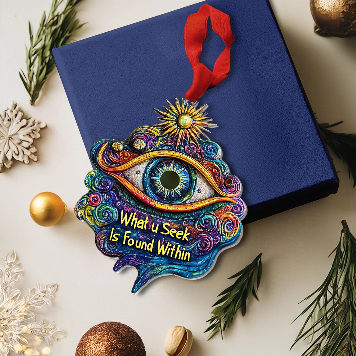 Shineful 2D Acrylic Ornament Hippie Radiant Eye of Peace