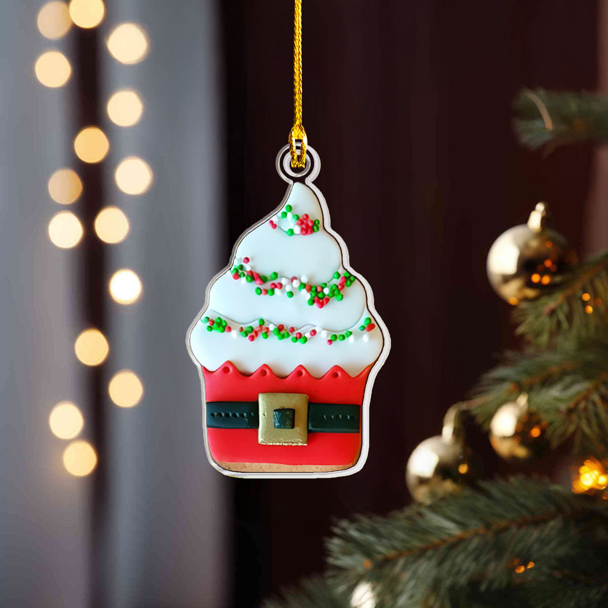 Shineful 2D Acrylic Ornament Festive Cake Bliss