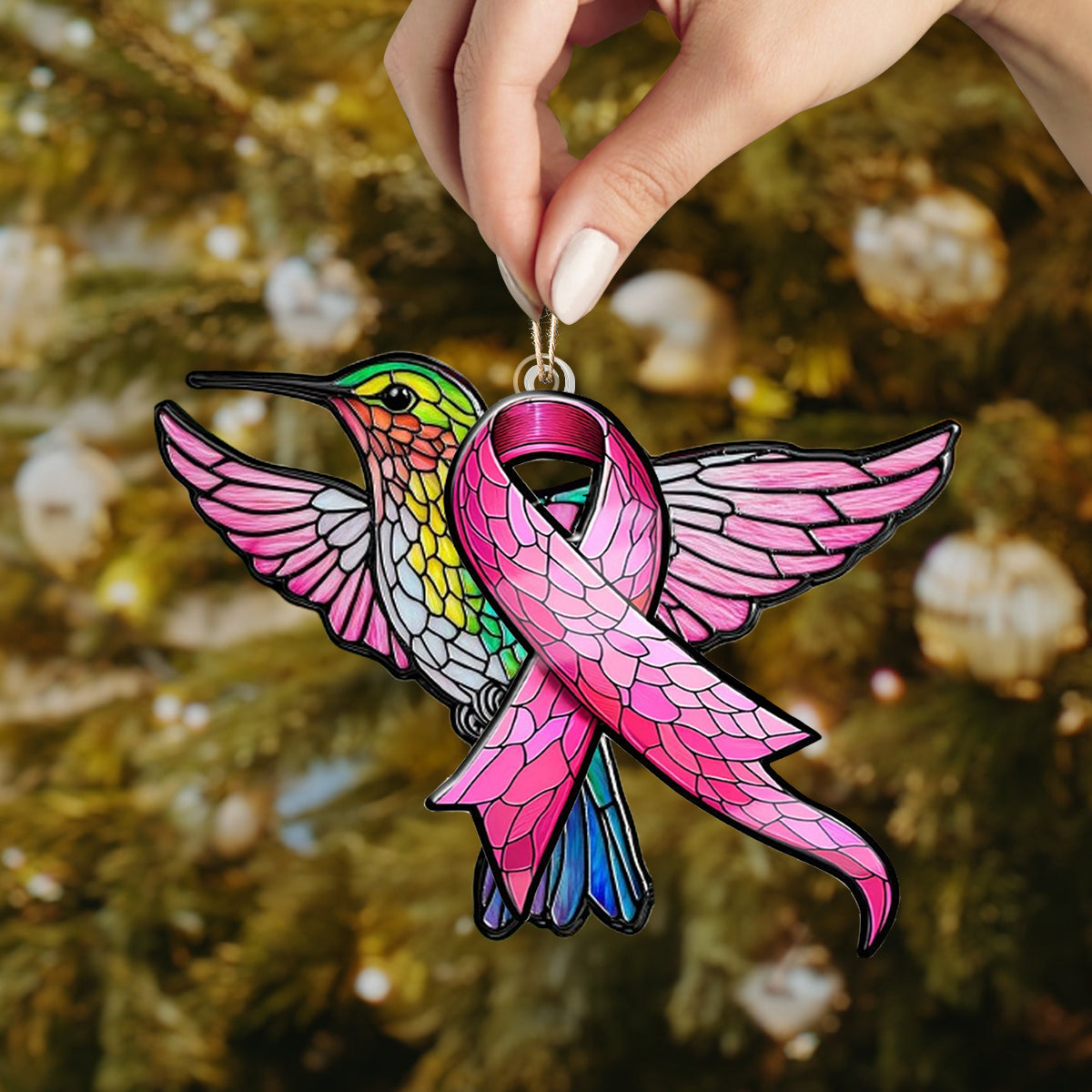 Glänzendes 2D-Ornament aus Acryl – Kolibri-Hoffnung