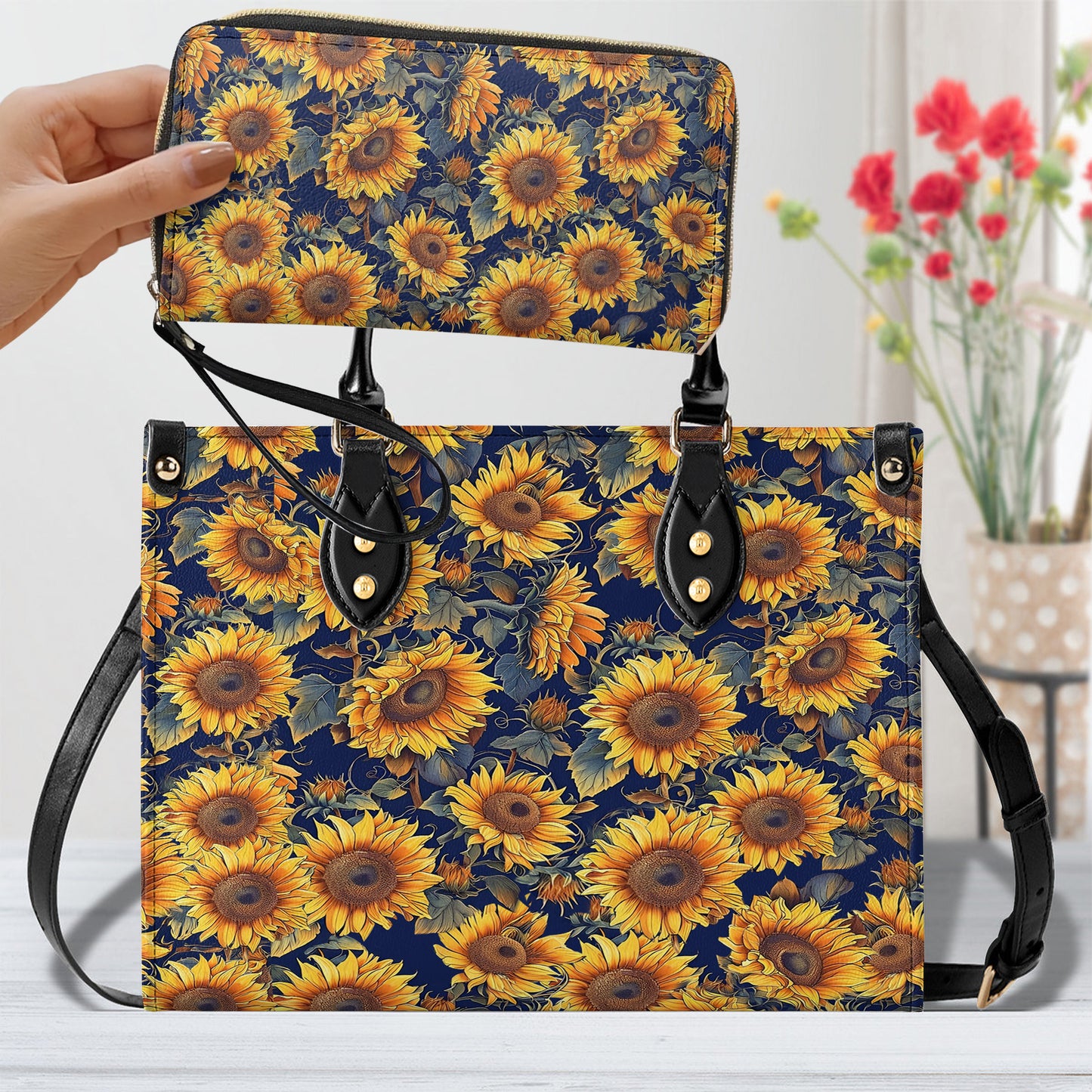 Shineful Leather Bag Sunflower Gorgeous Flower