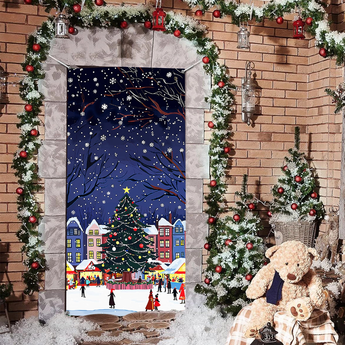 Shineful Door Cover - Christmas Market