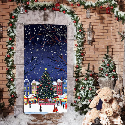 Shineful Door Cover - Christmas Market