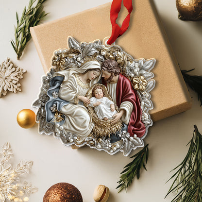 Glänzendes 2D-Ornament aus Acryl – Weihnachtssegen mit der Geburt Christi