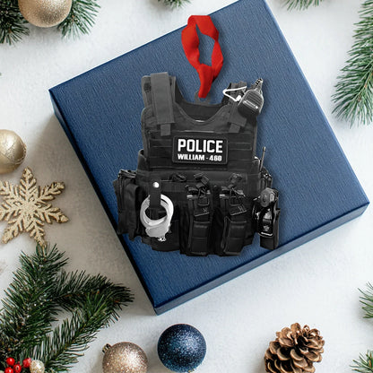 Shineful 2D Acrylic Ornament Police Tactical Vest