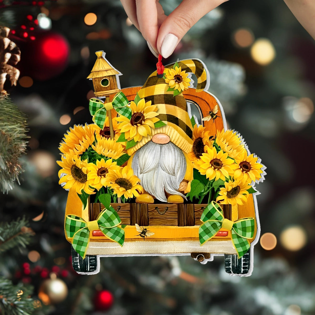 Shineful 2D Acrylic Ornament Gnome's Sunflower Ride