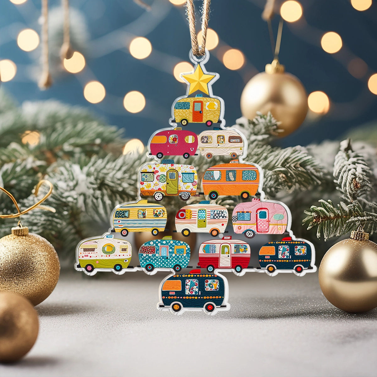 Shineful Acrylic Ornament Holiday Camper Adventure