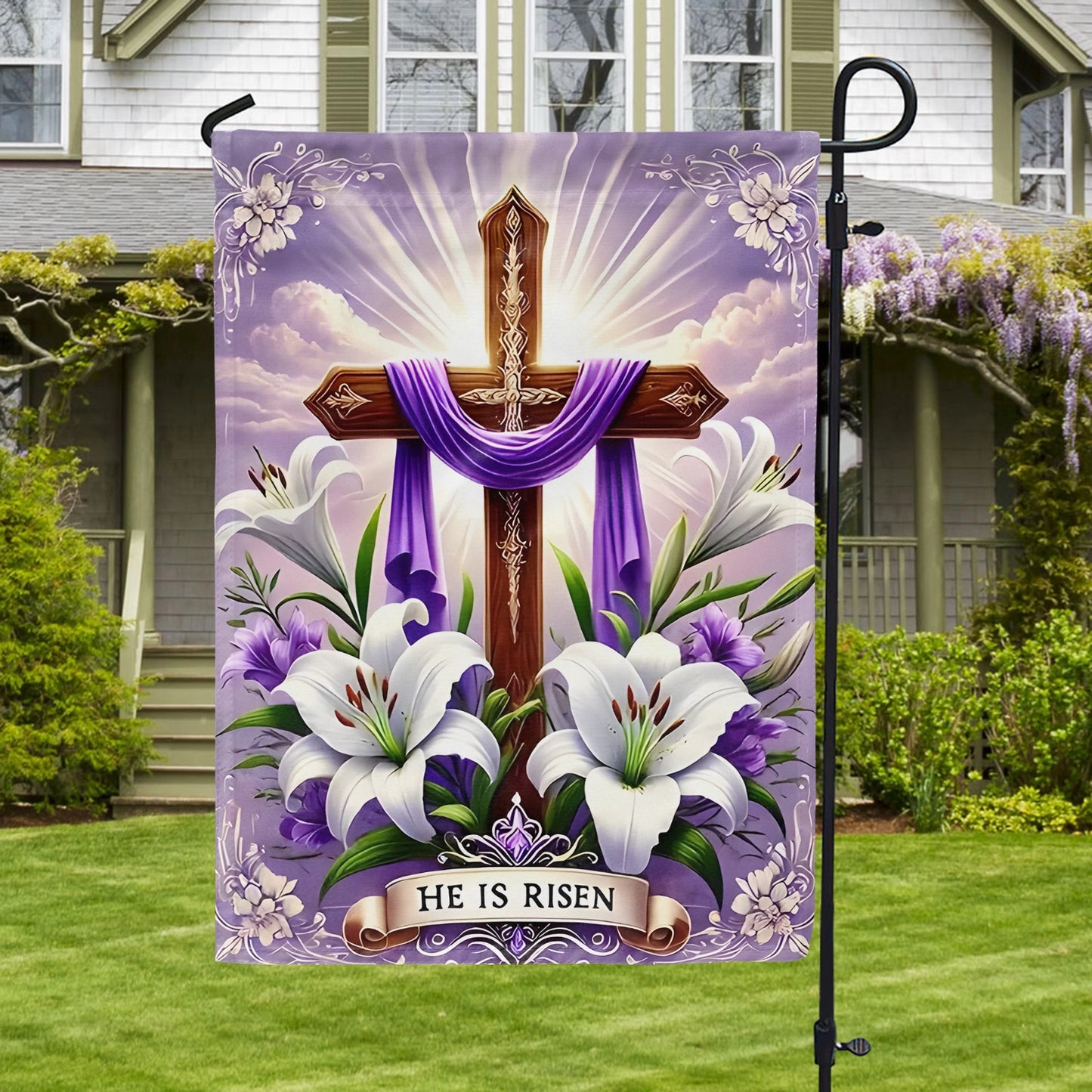 Shineful Garden Flag 12" x 18" Cross of Hope