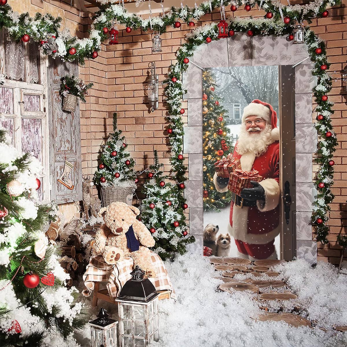 Shineful Door Cover Santa Claus Holiday