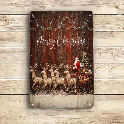 Shineful 2D Flat Print Metal Sign Happy Christmas