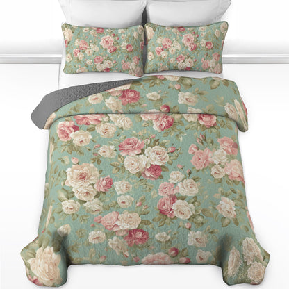 Shineful All Season Quilt 3-Piece Set Vintage Roses