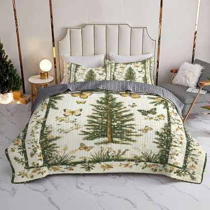 Shineful All Season Quilt 3-teiliges Set Bezaubernde Schmetterlinge Weihnachten