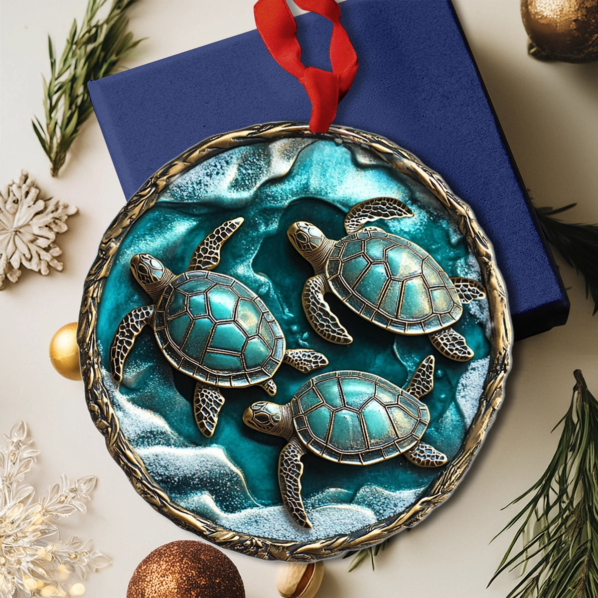 Shineful 2D Acrylic Ornament Tranquil Tides Sea Turtle Trio