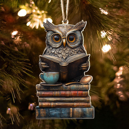 Shineful 2D Acrylic Ornament - Wise Owl Bookish