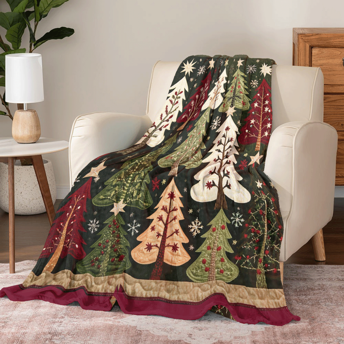 Shineful Fleece Blanket Winter Woods